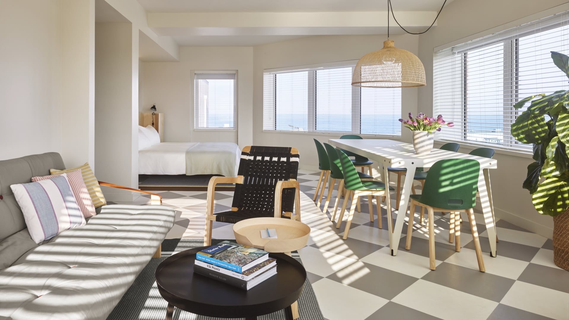 living room with dining area