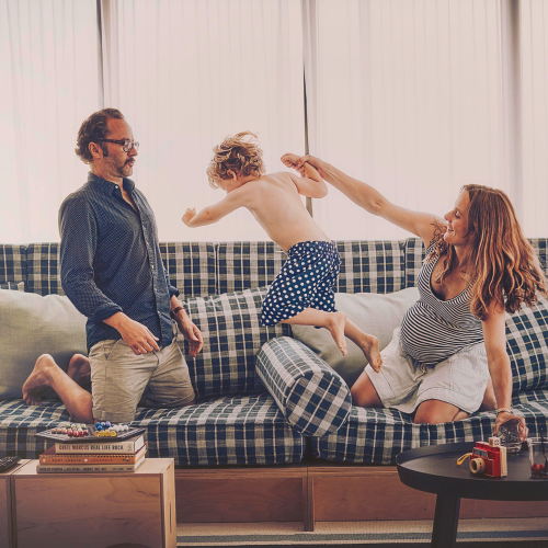 family playing together