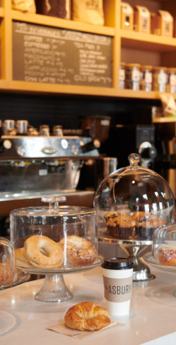 counter with baked goods