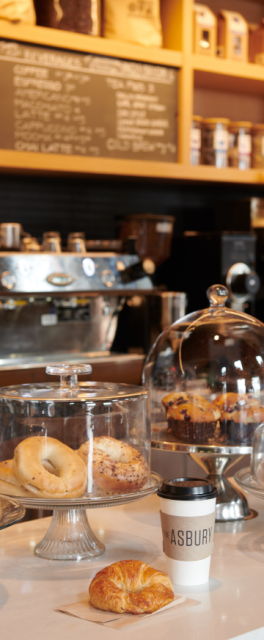 counter with baked goods