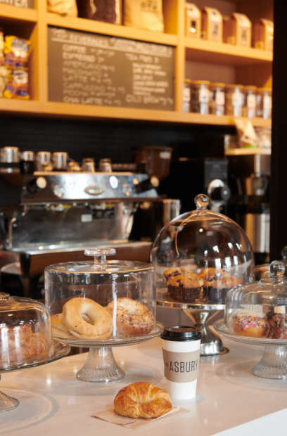 counter with baked goods