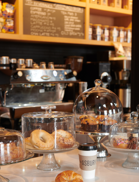 counter with baked goods