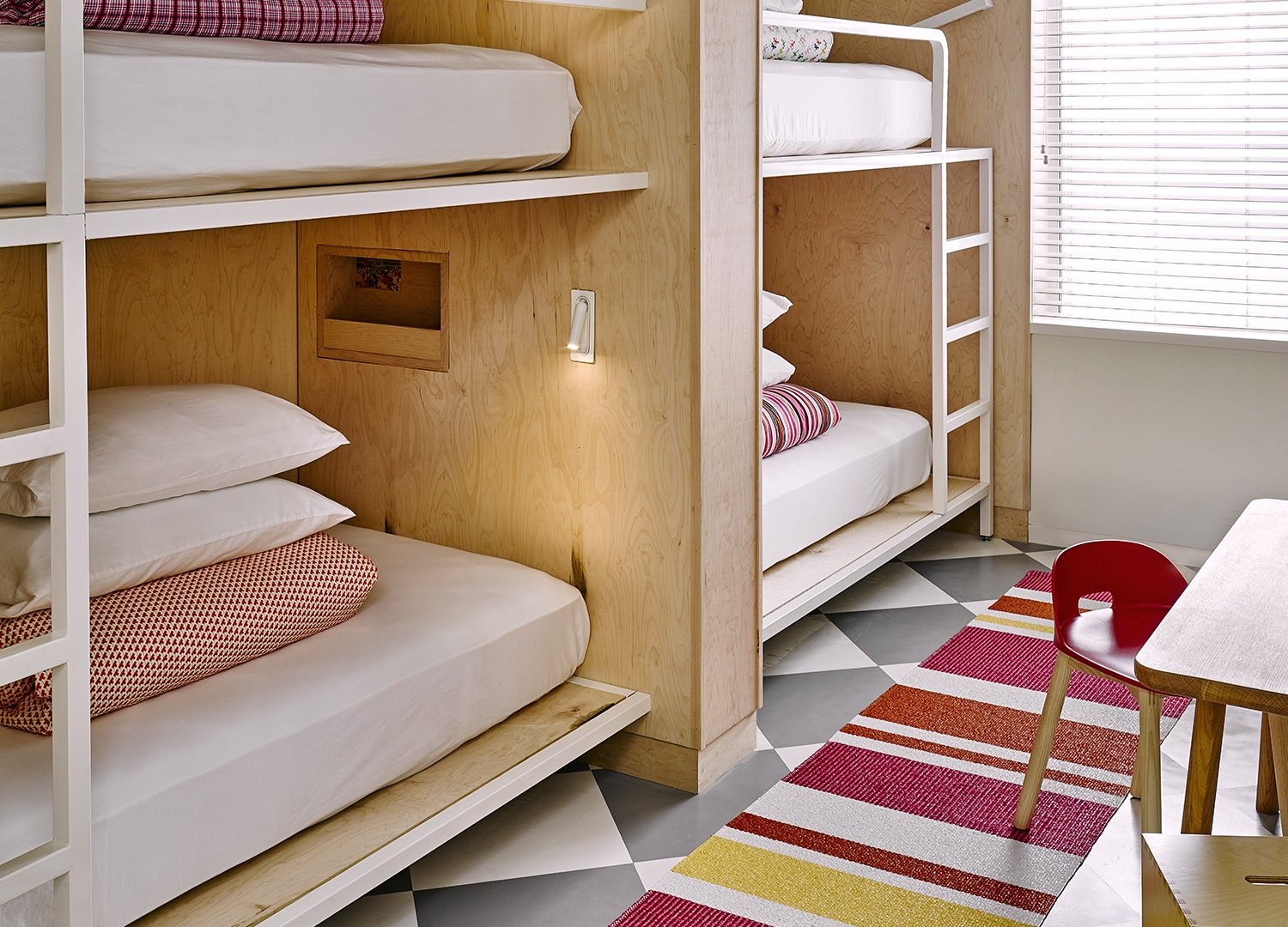 bedroom with four bunkbeds