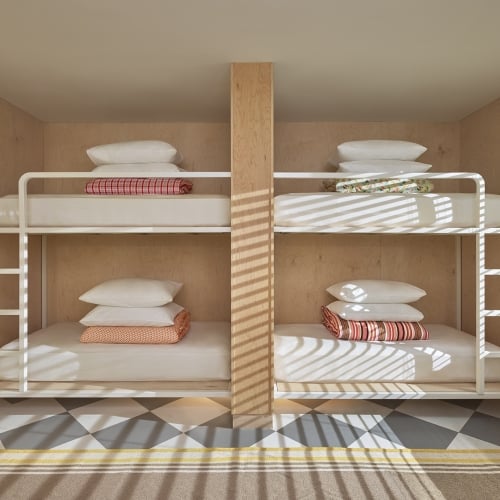 bedroom with four bunkbeds