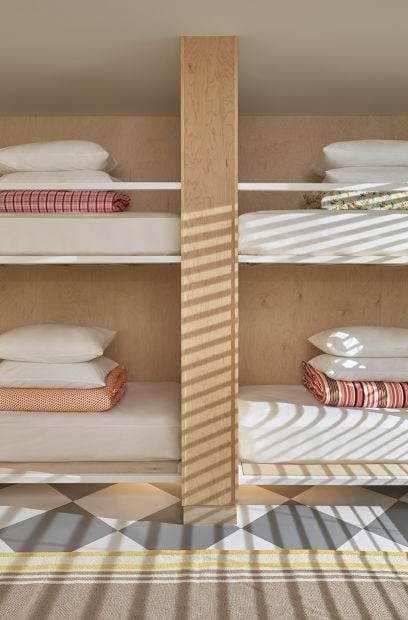 bedroom with four bunkbeds