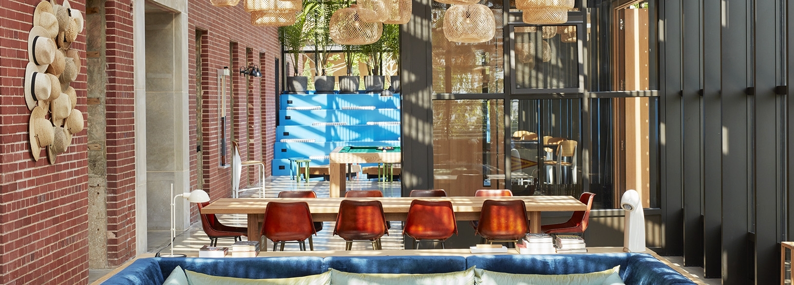 Seating area in the lobby at the asbury hotel