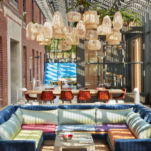 Seating area in the lobby at the asbury hotel