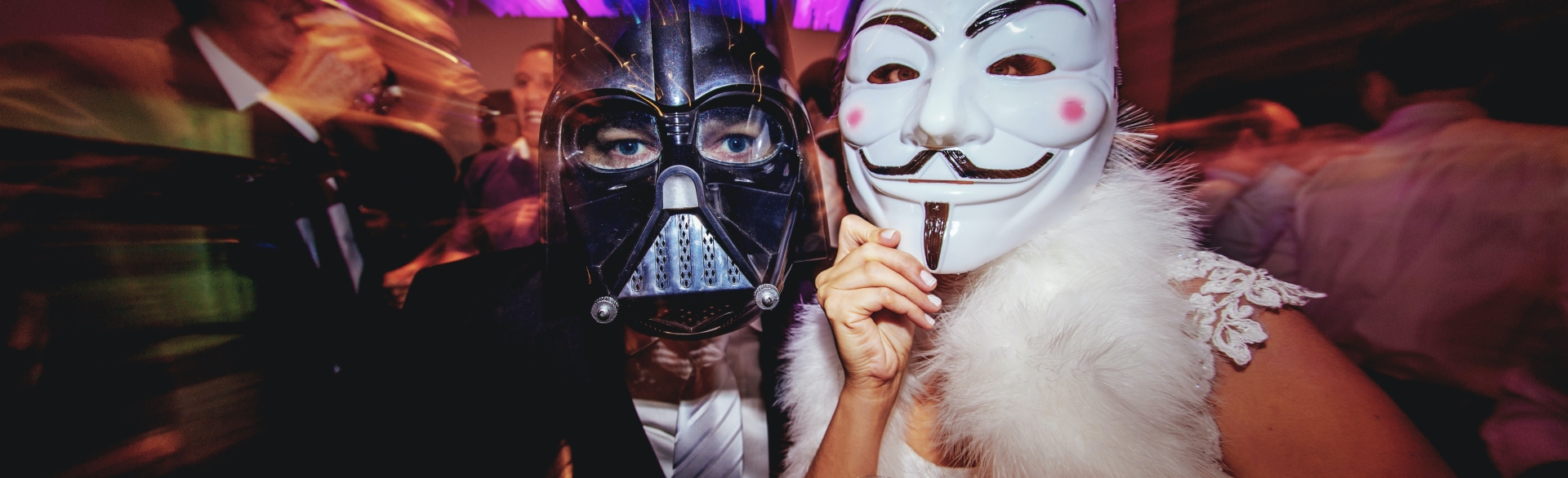 Dressed up guests at Halloween Party