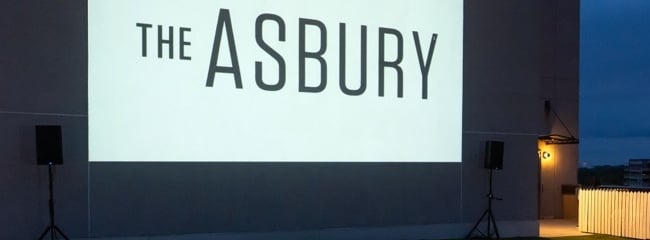 The Baronet rooftop cinema: a vibrant outdoor gathering spot at The Asbury for films & community in Asbury Park.